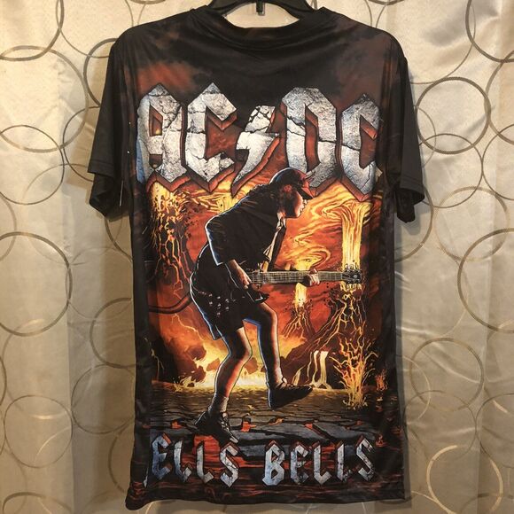 AC/DC L Hells Bells Angus Young All Over Print Double Sided T-Shirt Rock Band - Picture 2 of 4